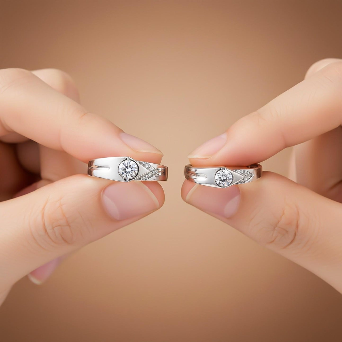 Silver Love Unfolds Couples Bands