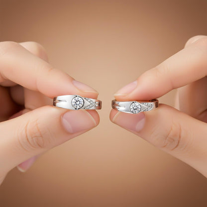 Silver Love Unfolds Couples Bands