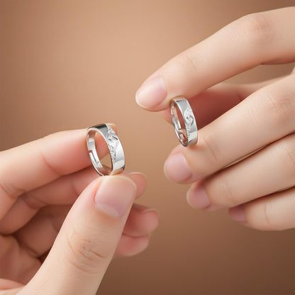 Silver Vintage Couple Matching Bands