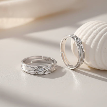 Silver Round Criss Cross Couple Bands