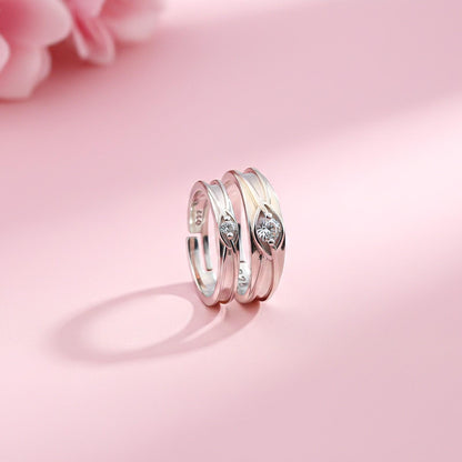Silver Round Criss Cross Couple Bands