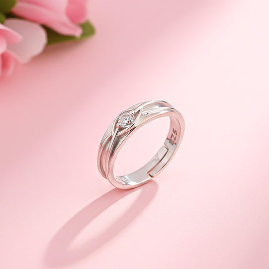 Silver Criss Cross Ring For Him