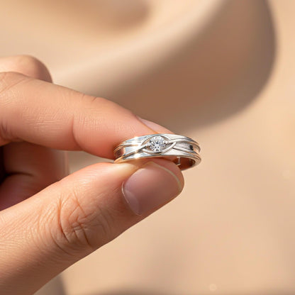 Silver Criss Cross Ring For Him