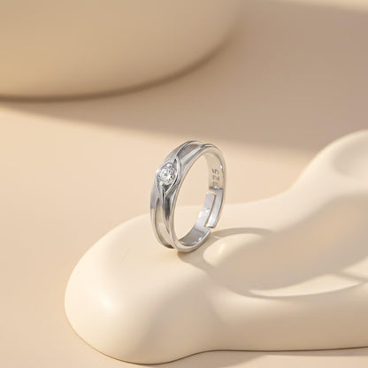 Silver Criss Cross Ring For Him