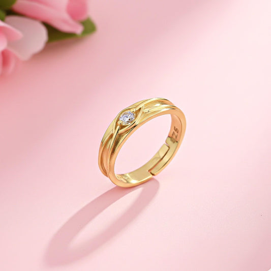 Golden Criss Cross Ring For Him
