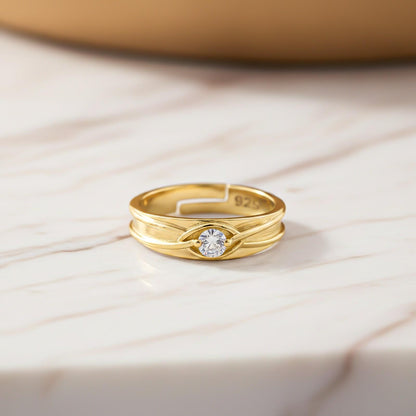 Golden Criss Cross Ring For Him
