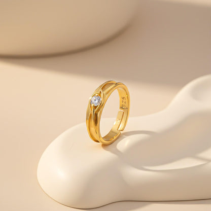 Golden Criss Cross Ring For Him