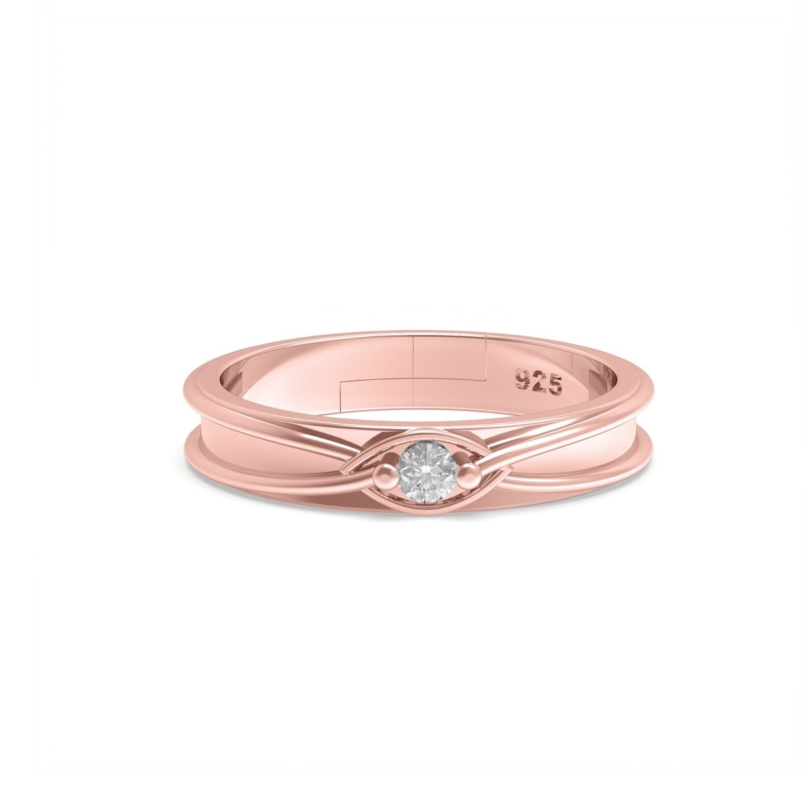 Rose Gold Criss Cross Ring For Her - Main Image