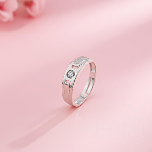 Silver Men's Minimal Ring Band For Him