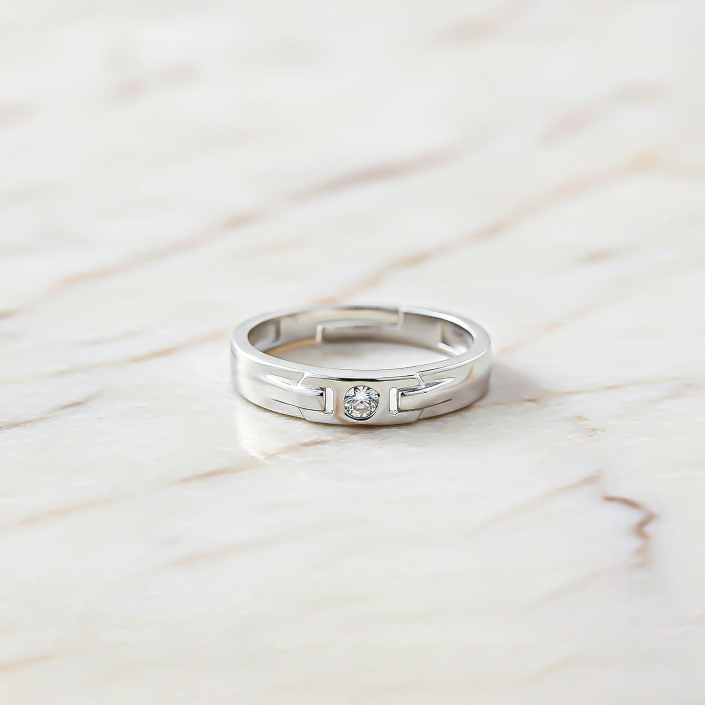 Silver Men's Minimal Ring Band For Him