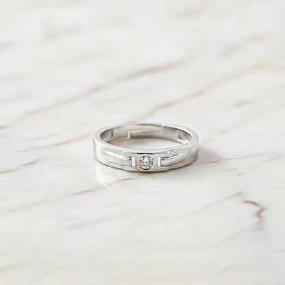 Silver Men's Minimal Ring Band For Him