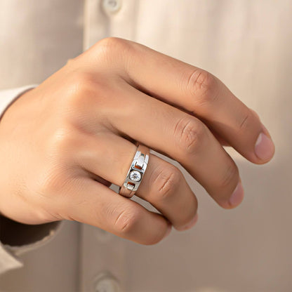 Silver Men's Minimal Ring Band For Him