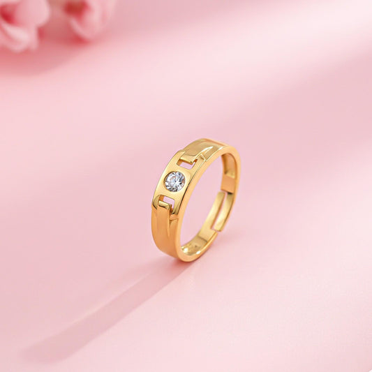 Golden Men's Minimal Ring Band For Him