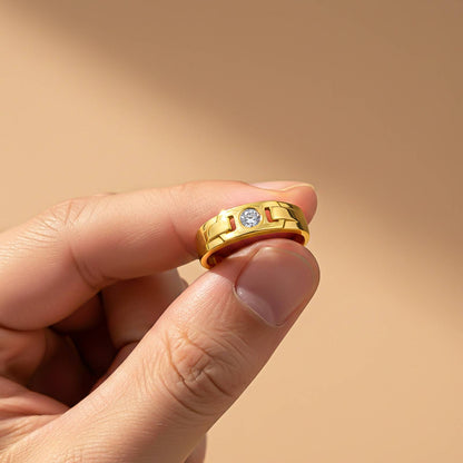 Golden Men's Minimal Ring Band For Him