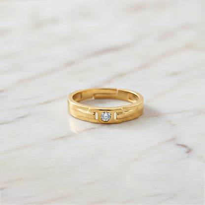 Golden Men's Minimal Ring Band For Him