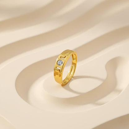 Golden Men's Minimal Ring Band For Him