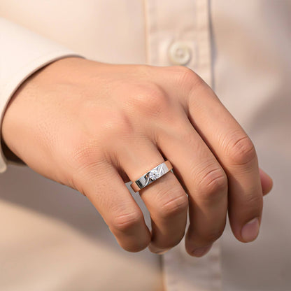 Silver Criss Cross Band For Men's