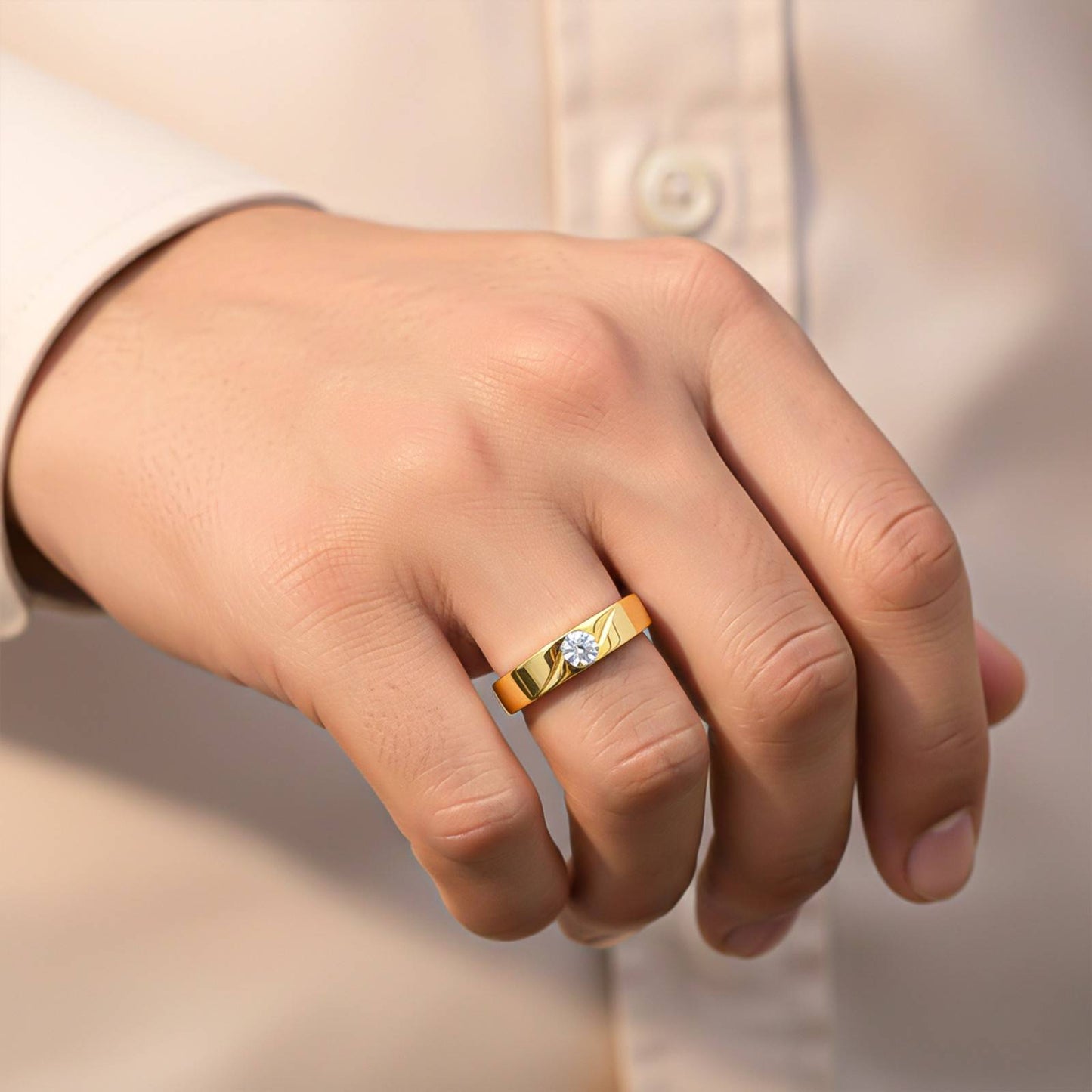 Golden Criss Cross Band For Men's