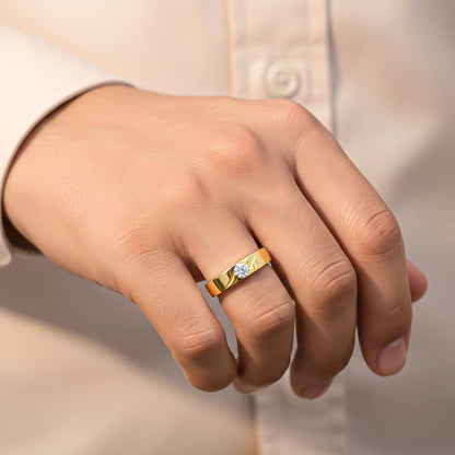 Golden Criss Cross Band For Men's
