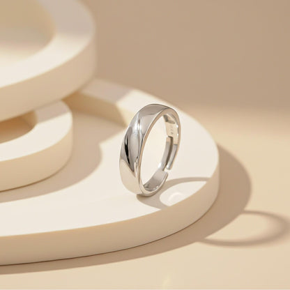 Silver Sparkling Love Band Ring For Men's