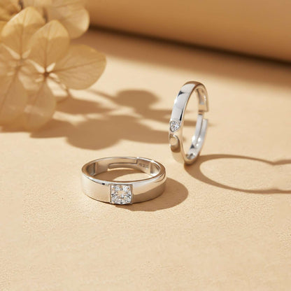 Silver Solitaire Classic Love Rings