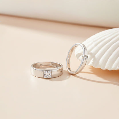 Silver Solitaire Classic Love Rings