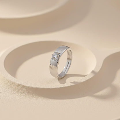 Silver Solitaire Classic Love Ring for Boys