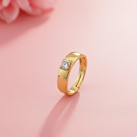 Golden Solitaire Classic Love Ring for Boys