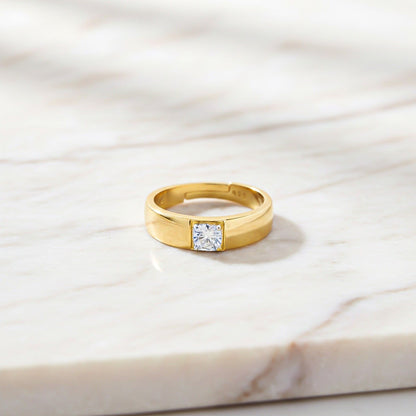 Golden Solitaire Classic Love Ring for Boys