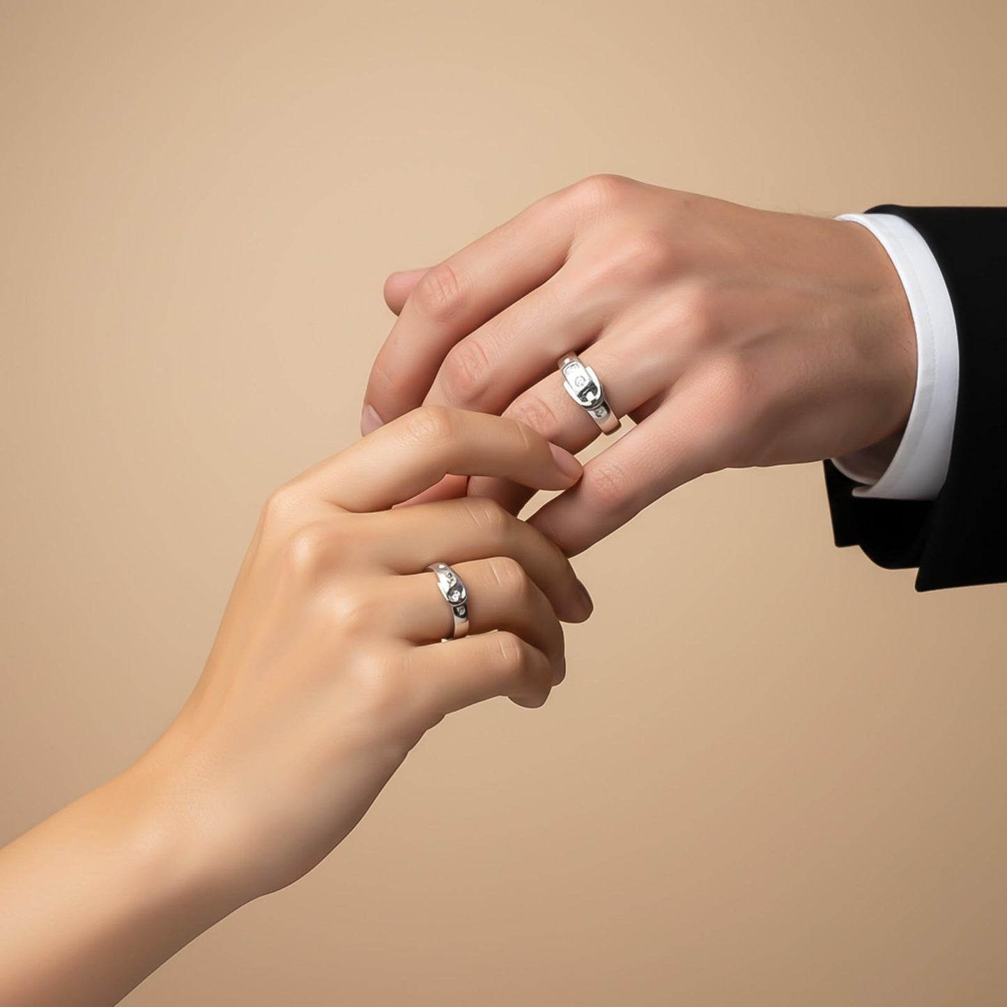 Silver You & I Couple Rings