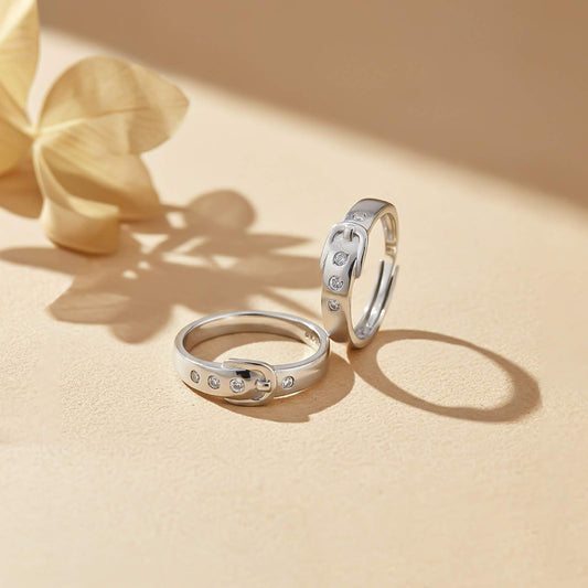 Silver You & I Couple Rings