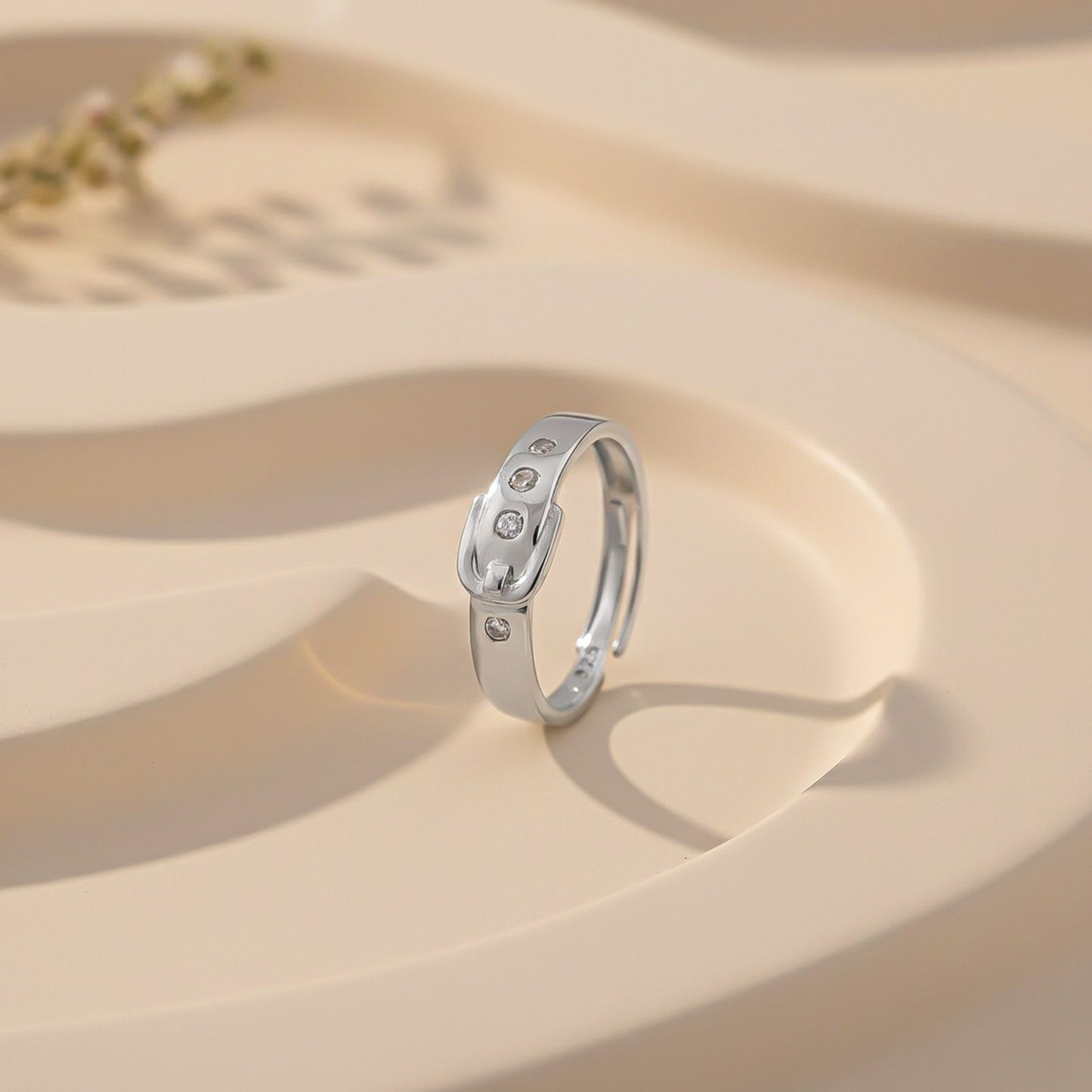 Silver Belt Style Promise Men's Ring