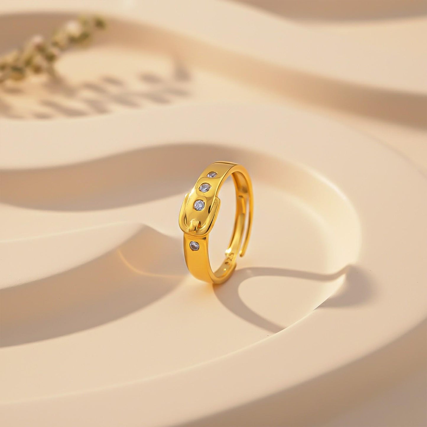 Golden Belt Style Promise Ring For Men