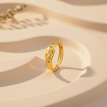 Golden Belt Style Promise Ring For Men
