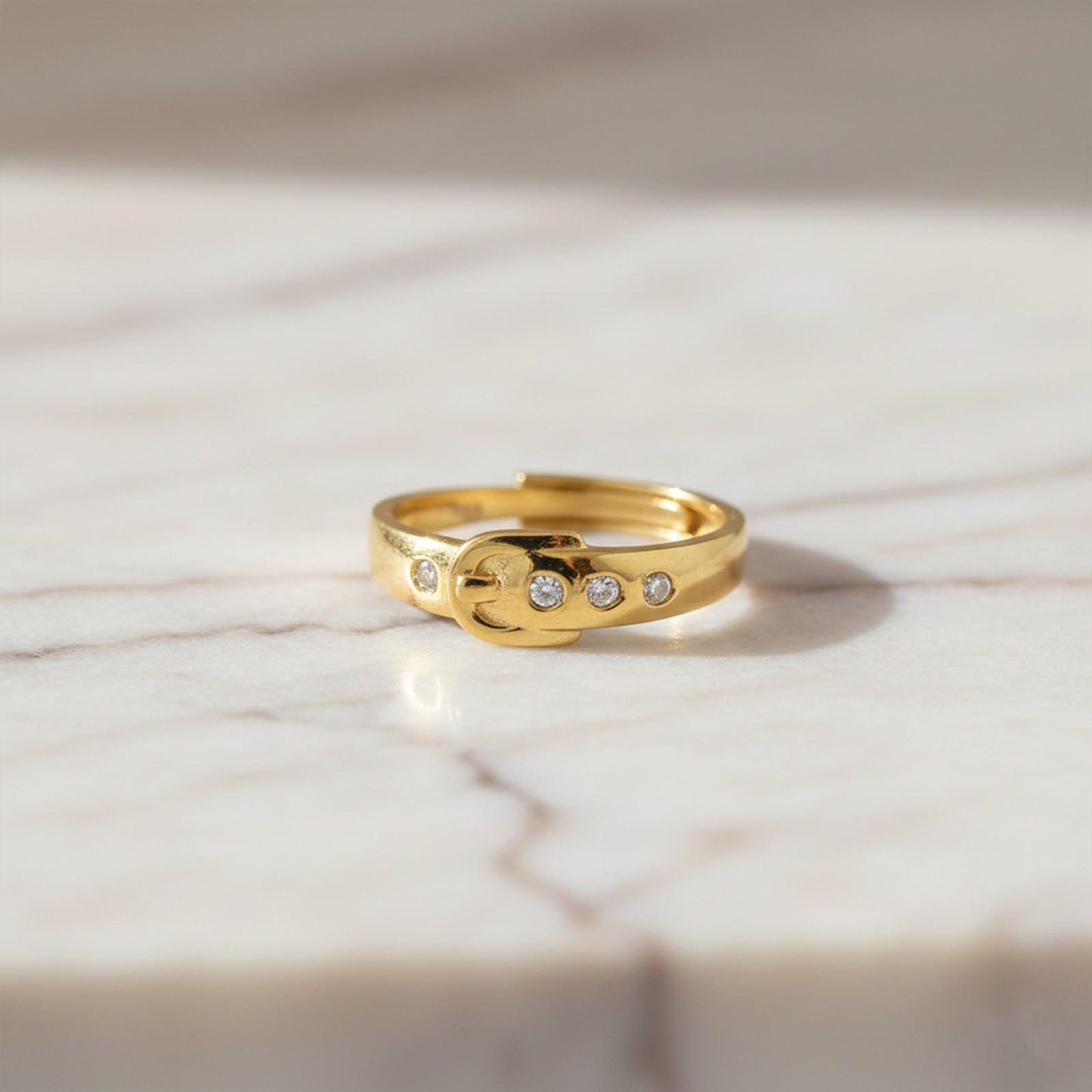 Golden Belt Style Promise Ring For Men
