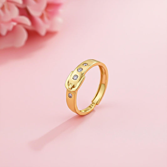 Golden Belt Style Promise Ring For Men