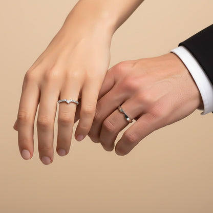 Silver Cupid Arrow Couple Bands