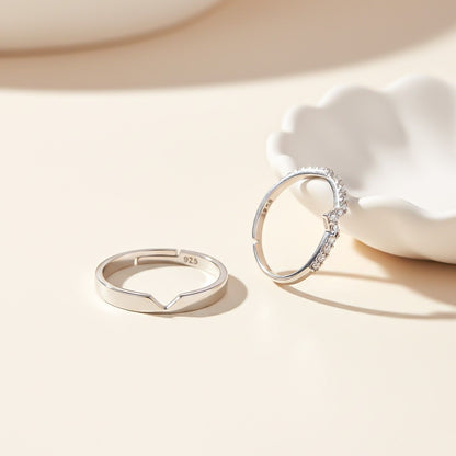 Silver Cupid Arrow Couple Bands