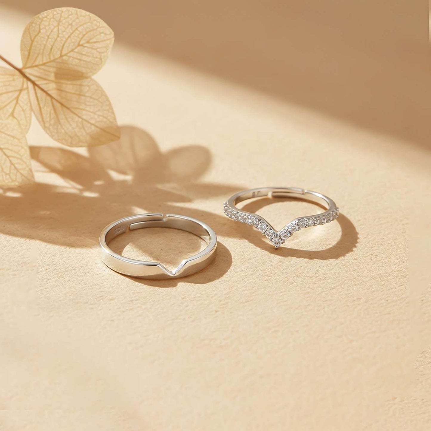 Silver Cupid Arrow Couple Bands