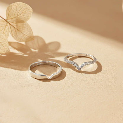 Silver Cupid Arrow Couple Bands