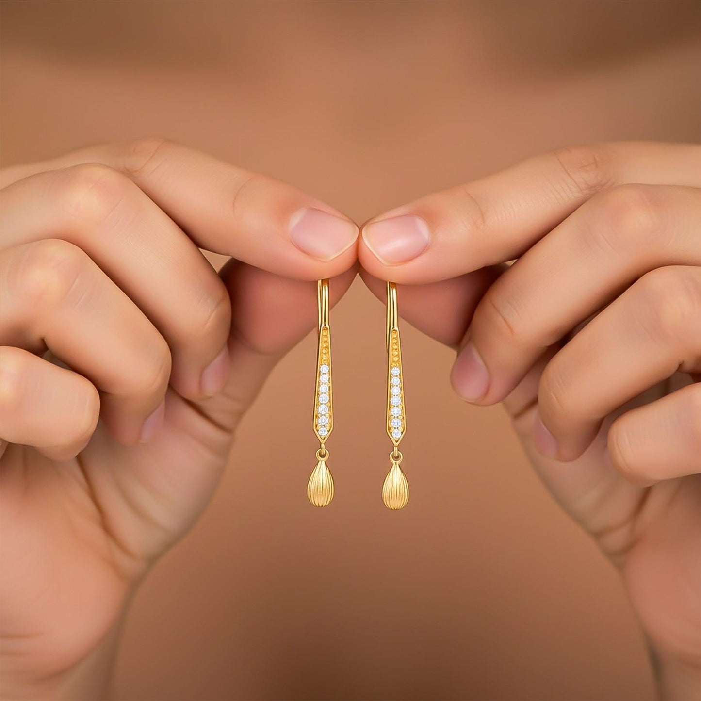 Golden Classic Hook Style Drop Dangle Earrings