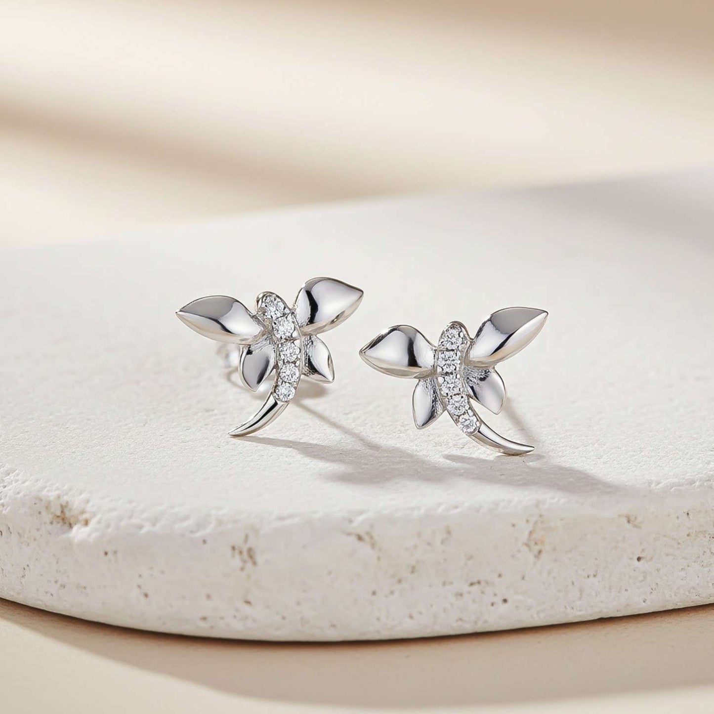 Silver Butterfly Stud