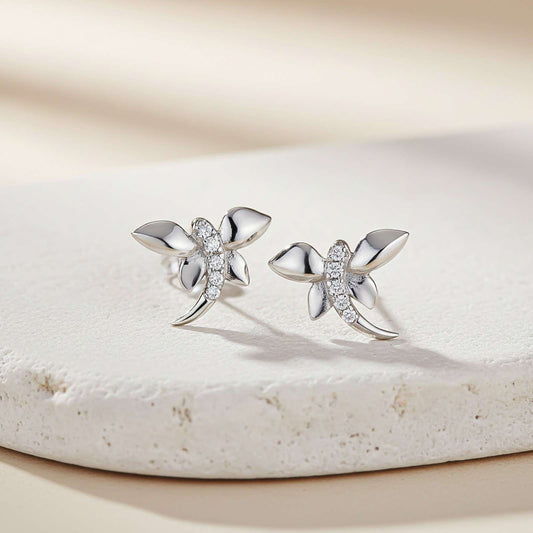 Silver Butterfly Stud