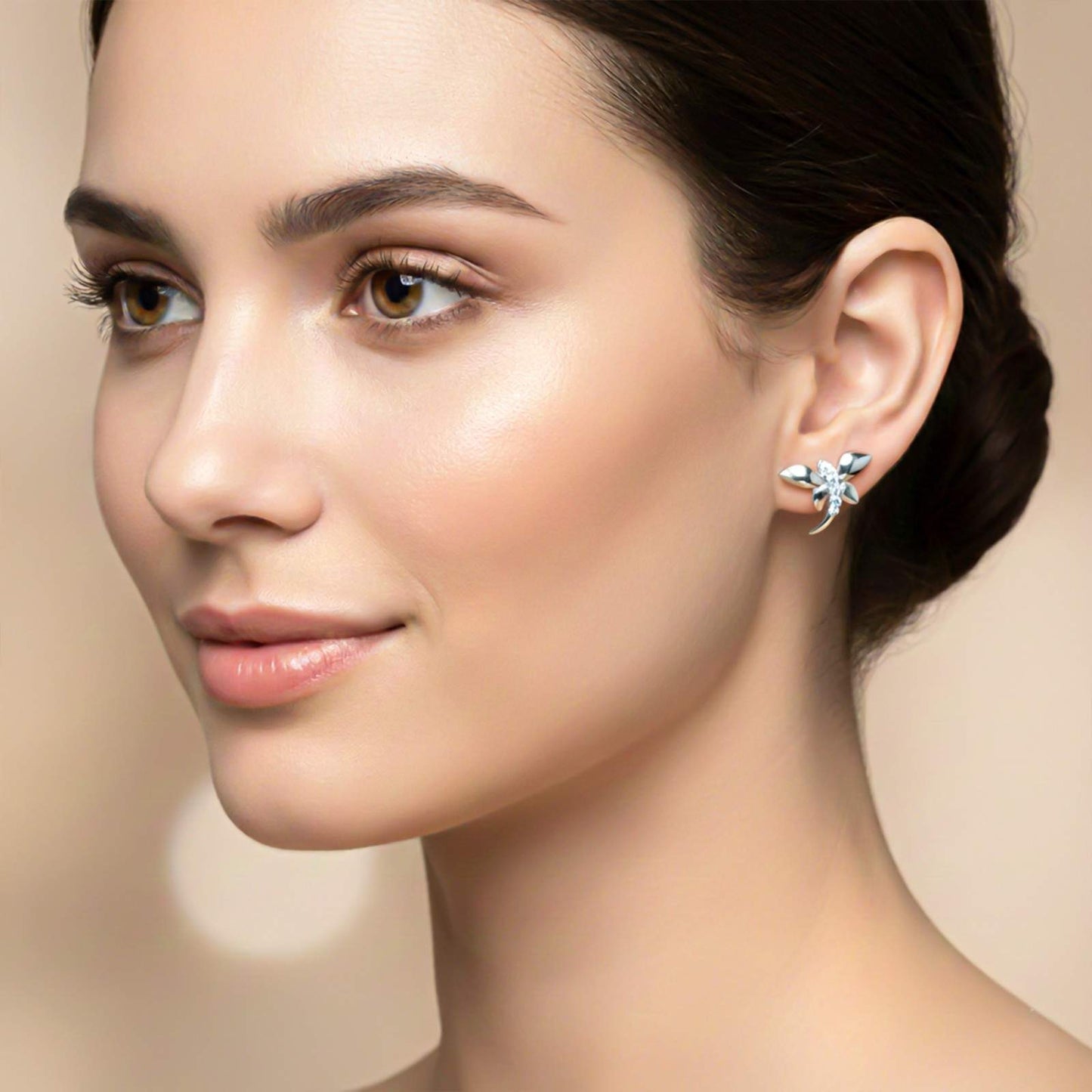Silver Butterfly Stud