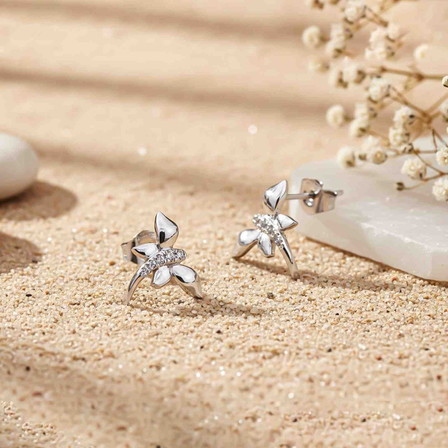 Silver Butterfly Stud