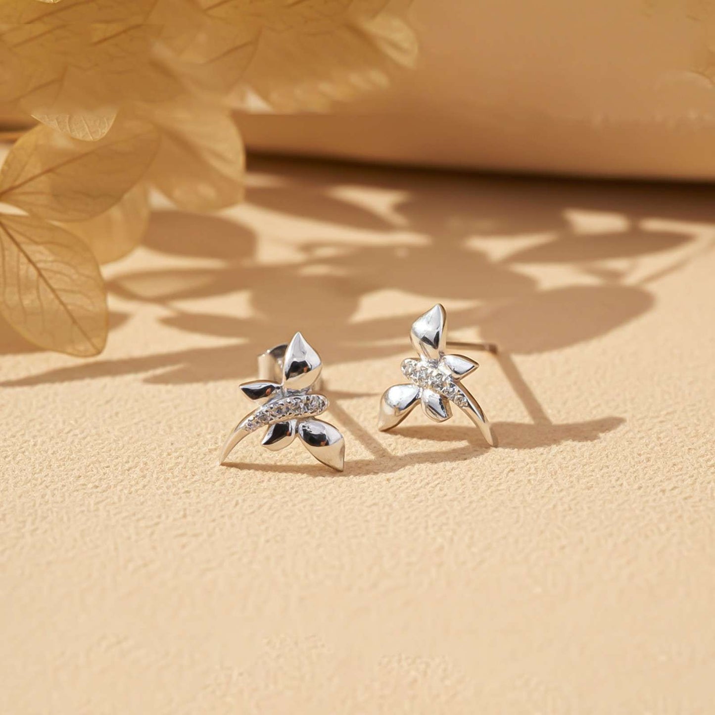 Silver Butterfly Stud