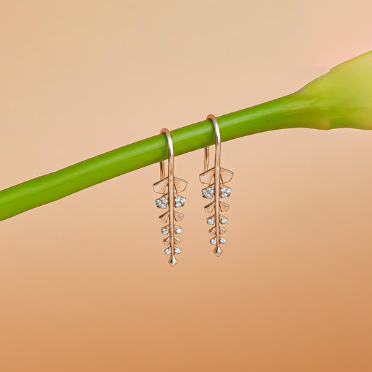 Rose Gold Matte Twig Earrings