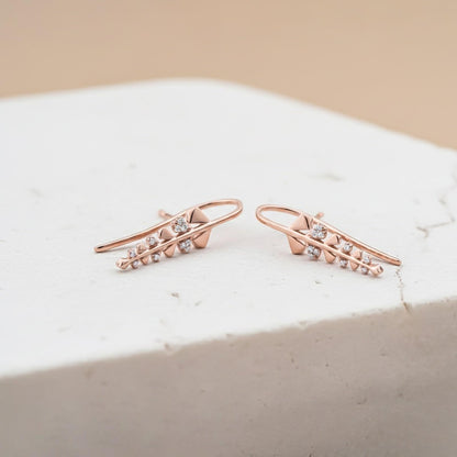 Rose Gold Matte Twig Earrings