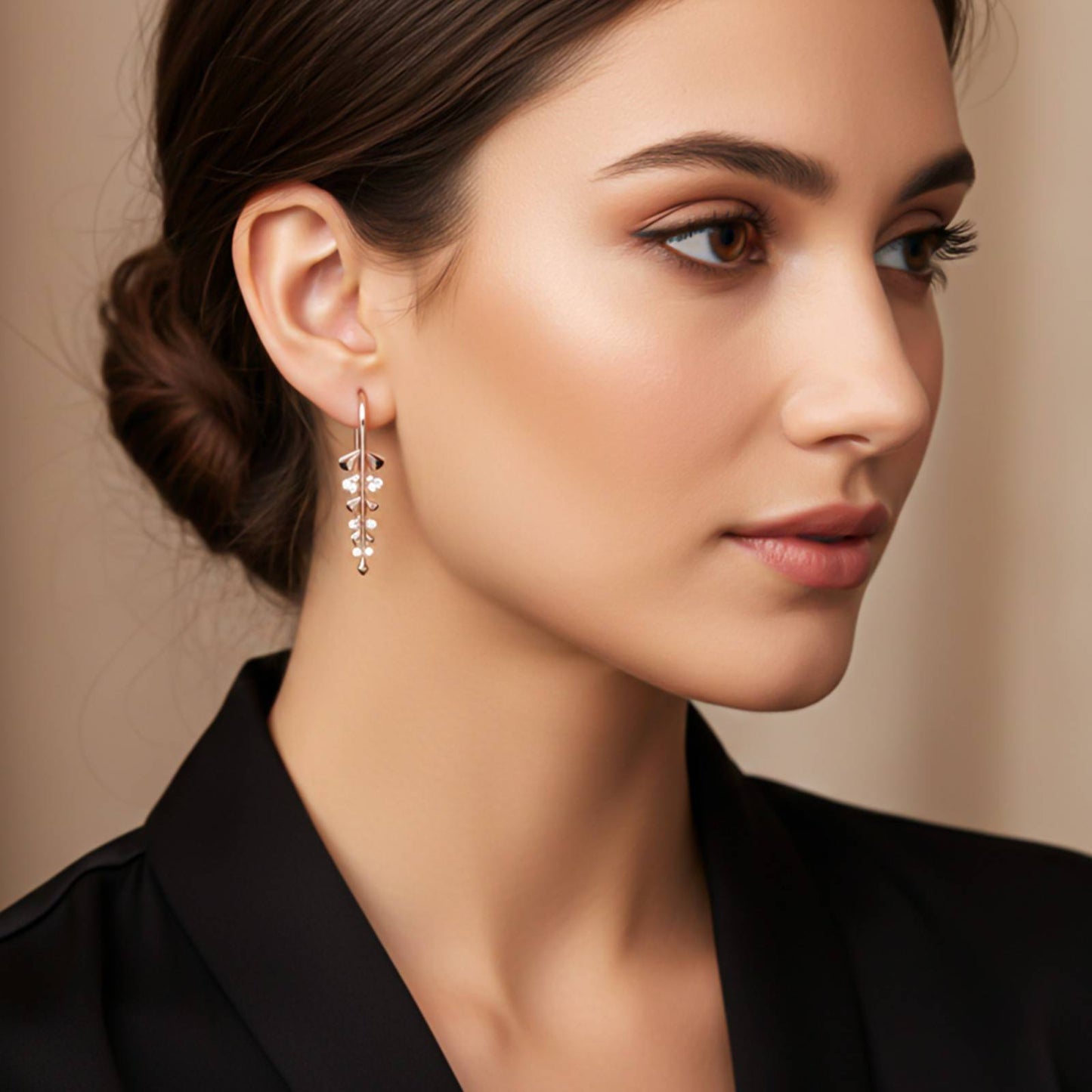 Rose Gold Matte Twig Earrings