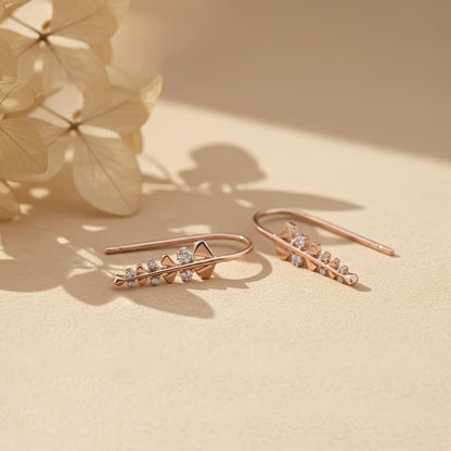 Rose Gold Matte Twig Earrings